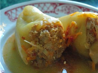 Перцы, фаршированные капустой с фаршем