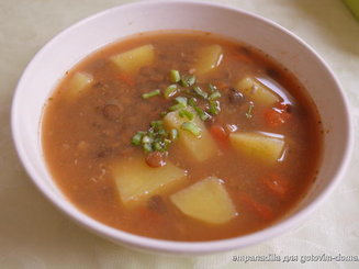 Чечевичный суп с картофелем (без масла)