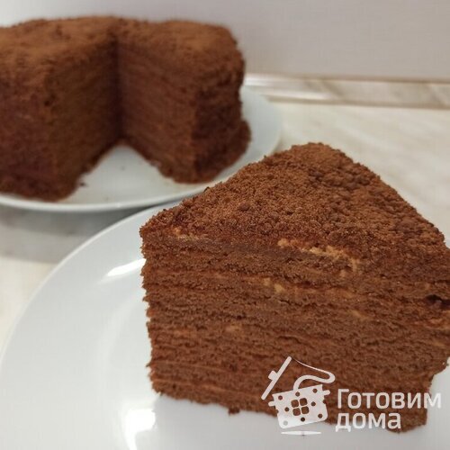 Нежный торт Шоколадный Медовик со сметанным кремом