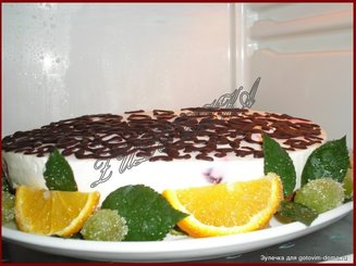 Сметанно-творожный торт с вишней