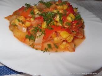 Гарнир из кукурузы со сладким перцем