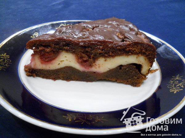Творожно-шоколадный торт с вишней! фото к рецепту 1
