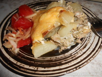 Запеканка из фарша и картофеля