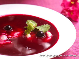 Сладкий суп из черной смородины с творожными клецками