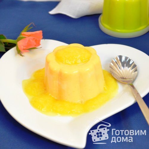 Тыквенная панна котта с экзотическим соусом