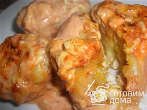 Запечённые &quot;розочки&quot; с курицей