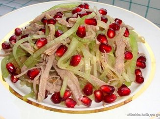 Салат "Ташкент". Из зеленой редьки и мяса