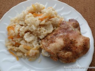 Окорочка с рисом в духовке