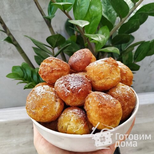 Творожные пончики - шарики со сгущенкой