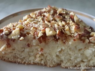 Кекс на кефире с орехами