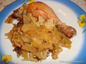 Капуста, запечённая в духовке с курочкой