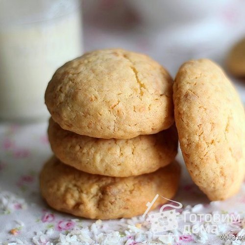 Мягкое печенье с кокосом и белым шоколадом