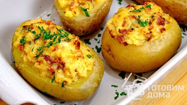 Фаршированный картофель в духовке фото к рецепту 7