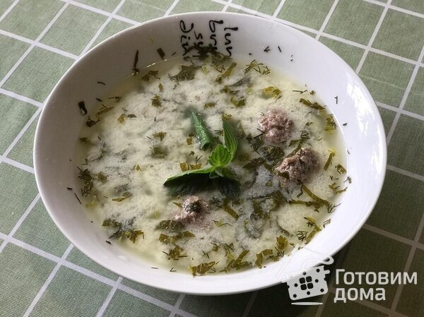 Довга (Dovga) - кисломолочный суп с мясными фрикадельками и нохудом фото к рецепту 1