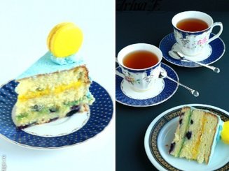 Lemon-Blueberry Macaron Delight Cake-торт"Восторг"