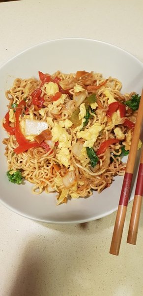 Китайская лапша с яйцом фото к рецепту 8
