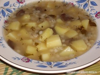 Грибной суп с перловкой