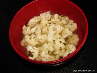 Цветная капуста маринованная (в микроволновке)