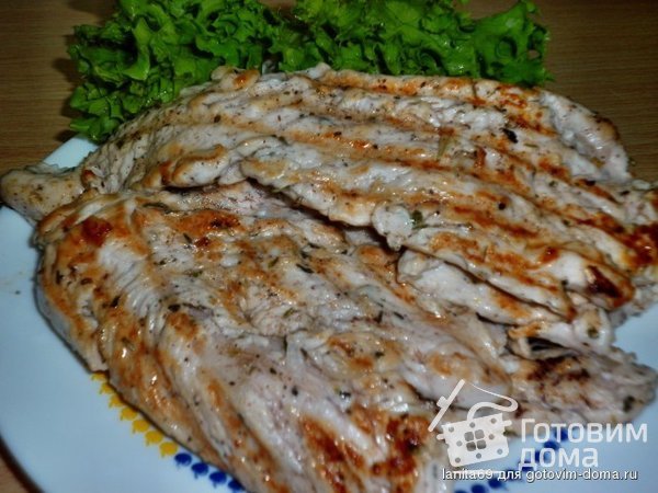 Индейка маринованная в ананасе+лёгкий гарнир фото к рецепту 6
