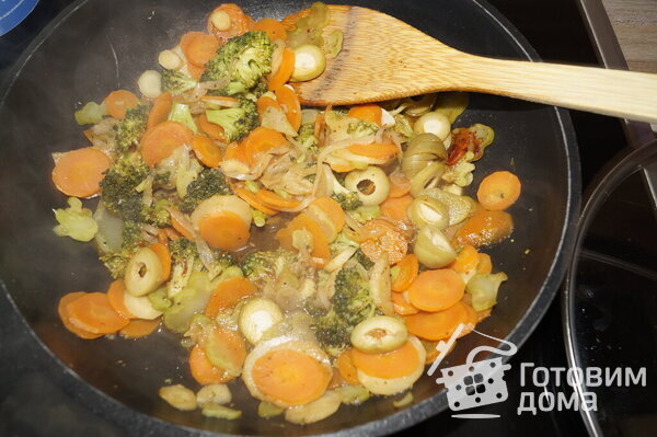 Паста с овощами в тахиновом соусе, без масла фото к рецепту 3
