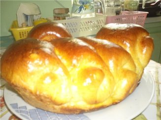 Хлеб с брынзой и зеленью