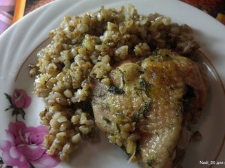 Курица с гречкой в духовке