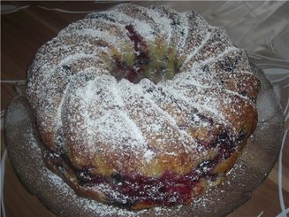 Творожный кекс с ягодами