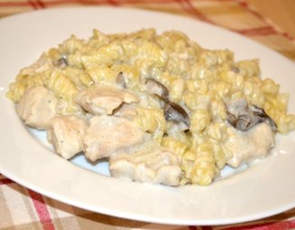 Паста с курицей и грибами в сырно-сливочном соусе (One pan pasta, one pot pasta)