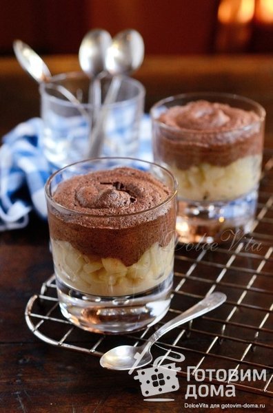 Тёплый шоколадный десерт с грушами фото к рецепту 6