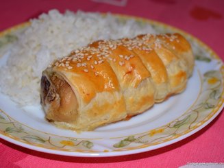 Куриные голени в слоеном тесте