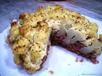 Цветная капуста, запеченная с мясом