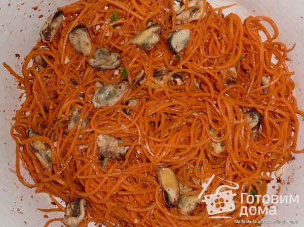 Морковь по-корейски с мидиями фото к рецепту 5
