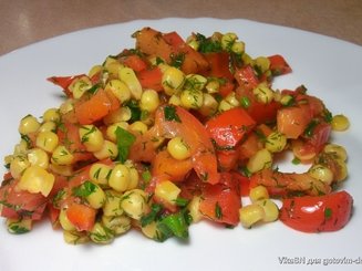 Гарнир из кукурузы со сладким перцем