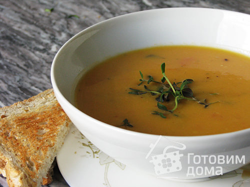 Суп-пюре из запеченной тыквы и томатов фото к рецепту 1