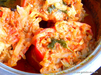 Перцы, фаршированные капустой с фаршем