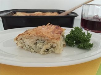 Милина (Болгарская запеканка из лаваша с соленым творогом)