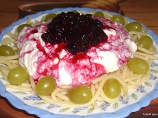 Макаронные изделия с творогом