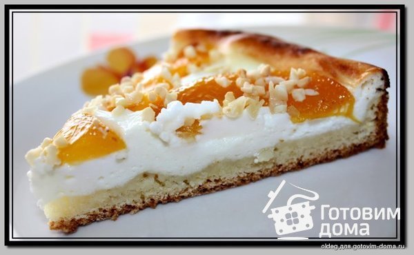 Творожный пирог с персиками фото к рецепту 1