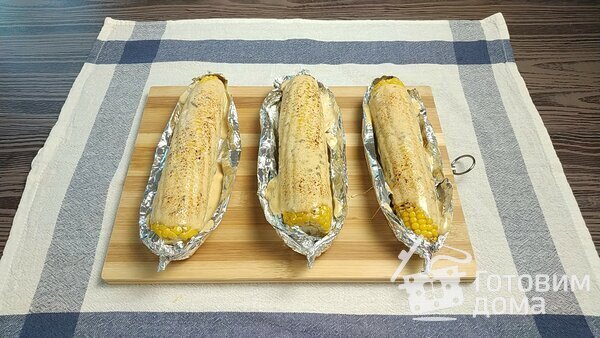 Запеченная кукуруза с сырным соусом фото к рецепту 3