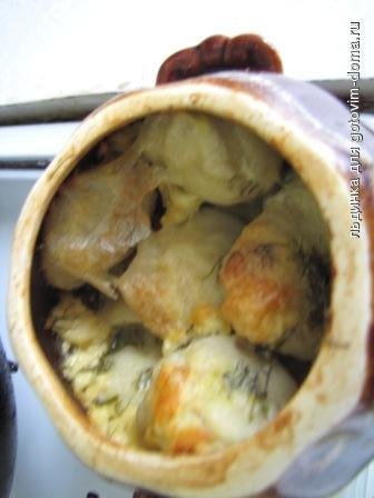 Веселые пельмени от Олеси (в горшочке под хрустящей корочкой)