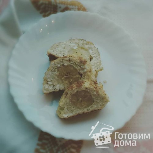 Творожный рулет с бананом