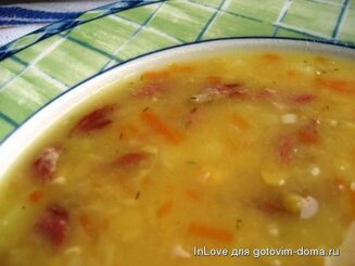 Гороховый суп с копчеными ребрышками - для гурманов