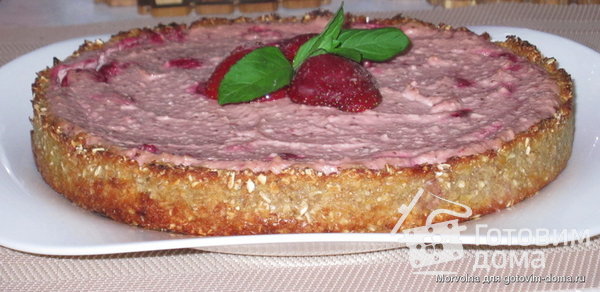 Творожный пирог с замороженными ягодами фото к рецепту 8