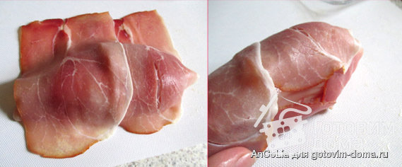 Куриные грудки в беконе со сливочным сыром фото к рецепту 6