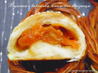 Булочки с вареньем Сиамские близнецы