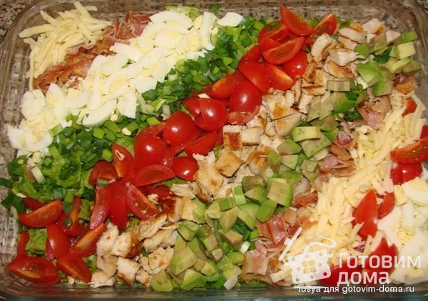 Американский салат &quot;Кобб&quot; - Cobb Salad фото к рецепту 4