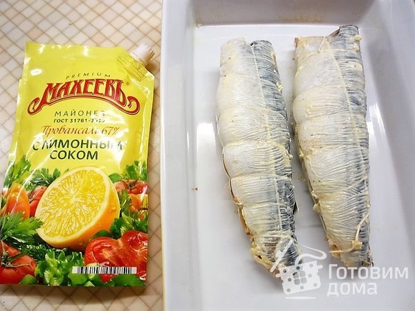 Запеченная скумбрия с кабачками и помидорами черри фото к рецепту 6