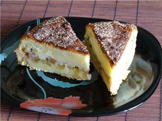 Йогуртовый пирог с ревенем и миндалем