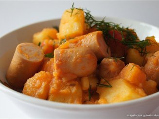 Рагу с картофелем и сосисками