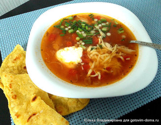 Мексиканский пряный суп с курицей